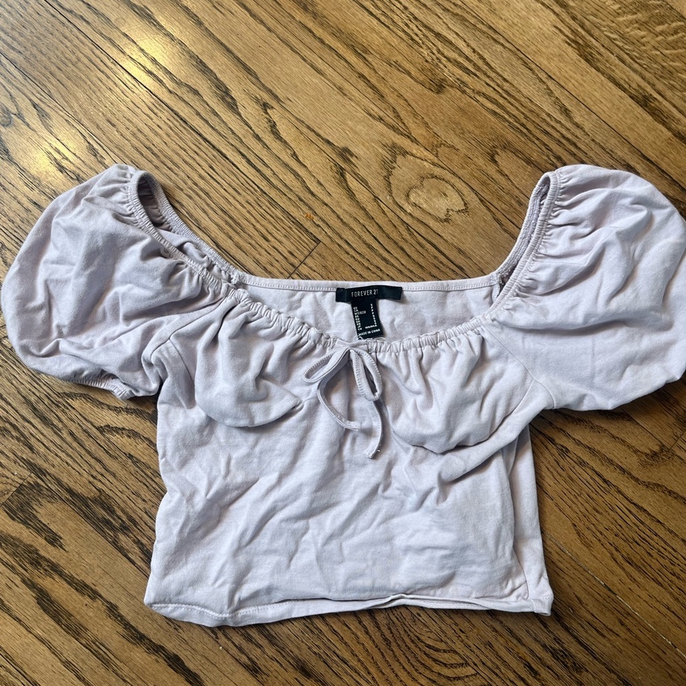 Forever 21 Lavender Puff Sleeve Top